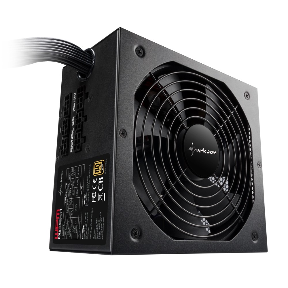 Alimentatore SharkoonWPM 80+ Gold ZERO 750W  ATX Nero