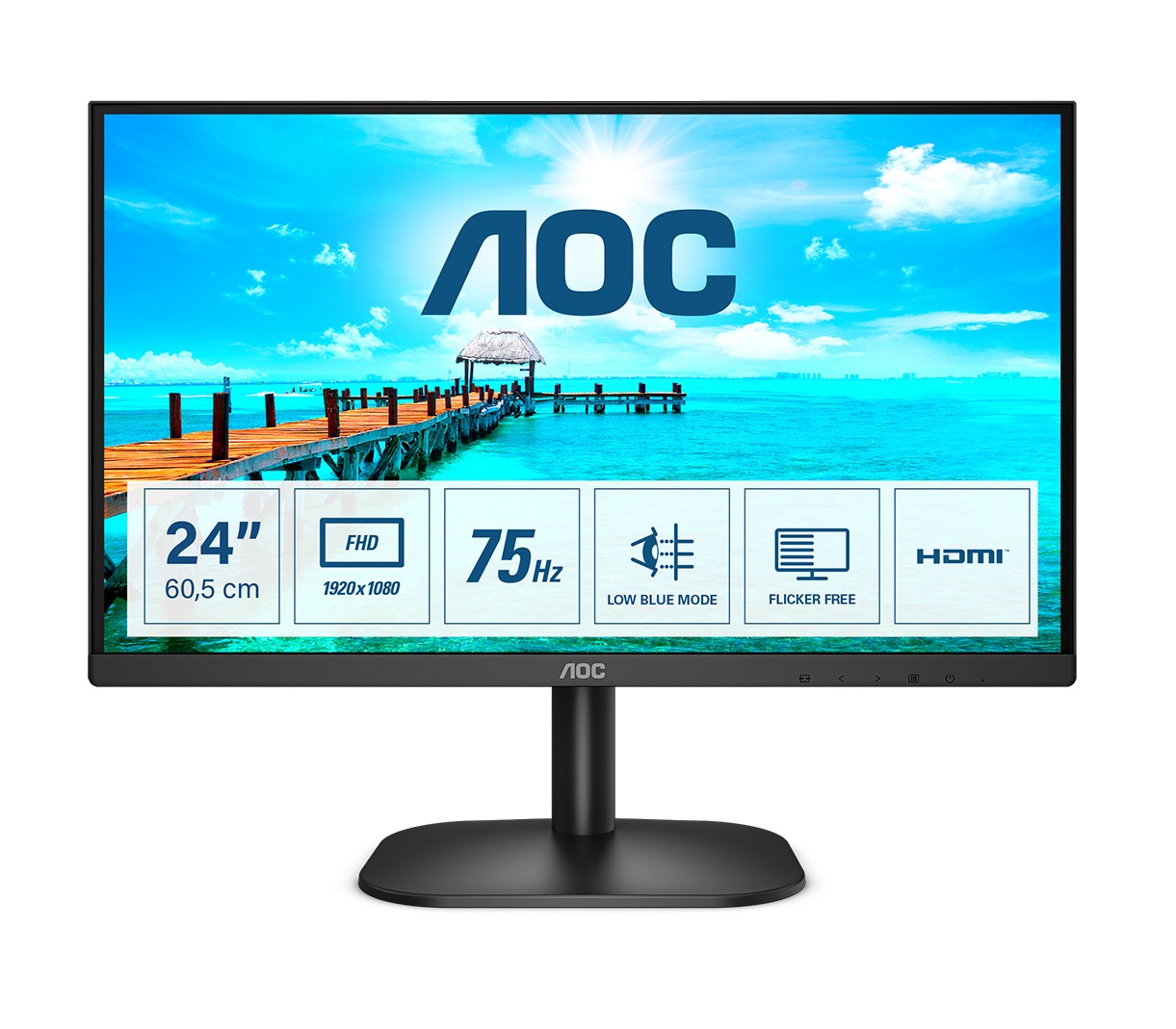 Monitor AOC 24B2XHM2 24” FullHD VA 75 Hz HDMI LED nero