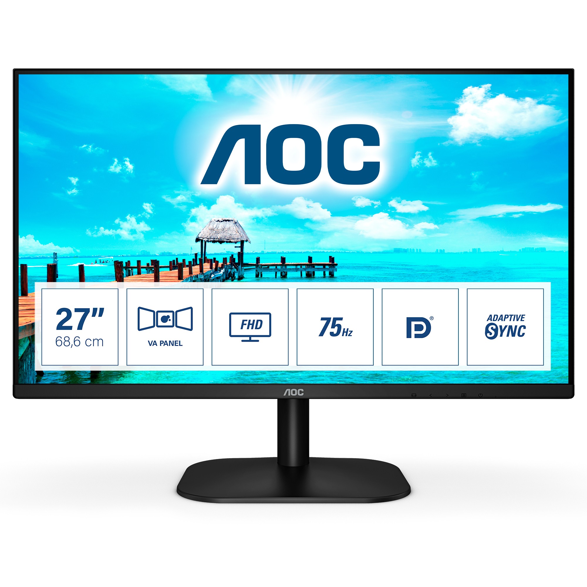 Monitor AOC 27B2QAM 27” FullHD 75 Hz Adaptive-Sync Nero