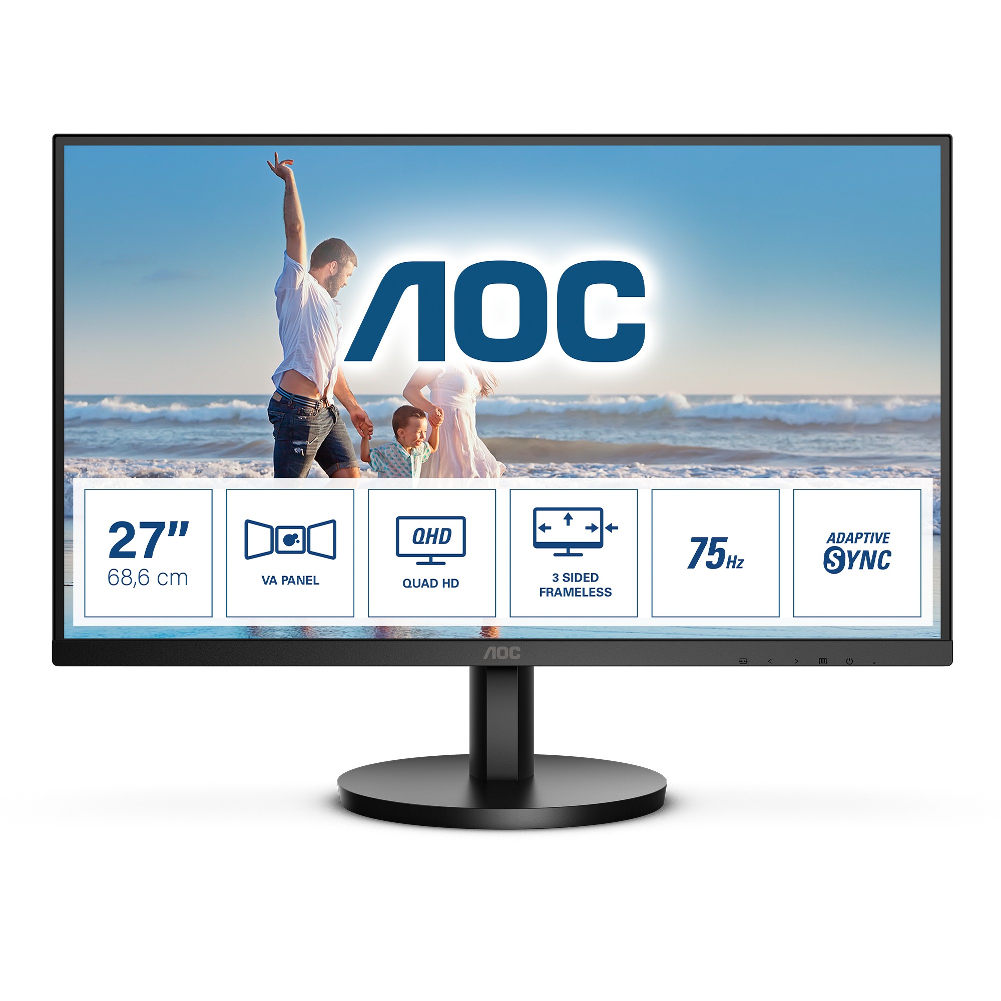 Monitor AOC Q27B3MA 27” HDMI DisplayPort QHD VA Adaptive Sync LED Nero