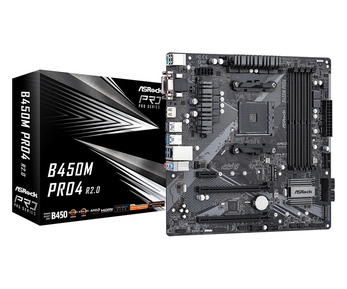 Scheda madre ASROCK B450M PRO4 R2.0socket AM4