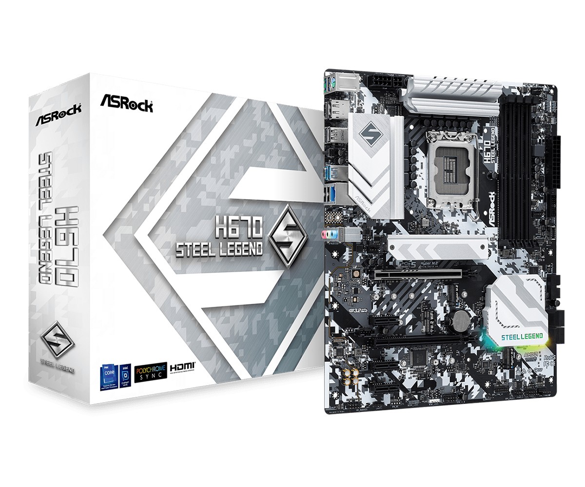 Scheda Madre Intel Asrock H670 Steel Legend LGA 1700 ATX