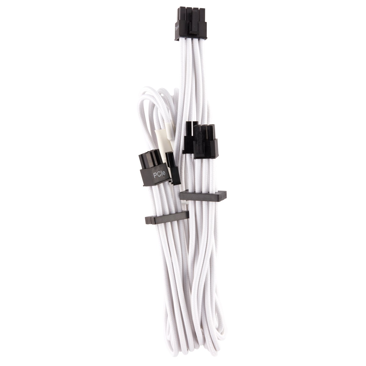 Corsair Premium Sleeved PCIe Dual-Kabel, (Gen 4) – Bianco