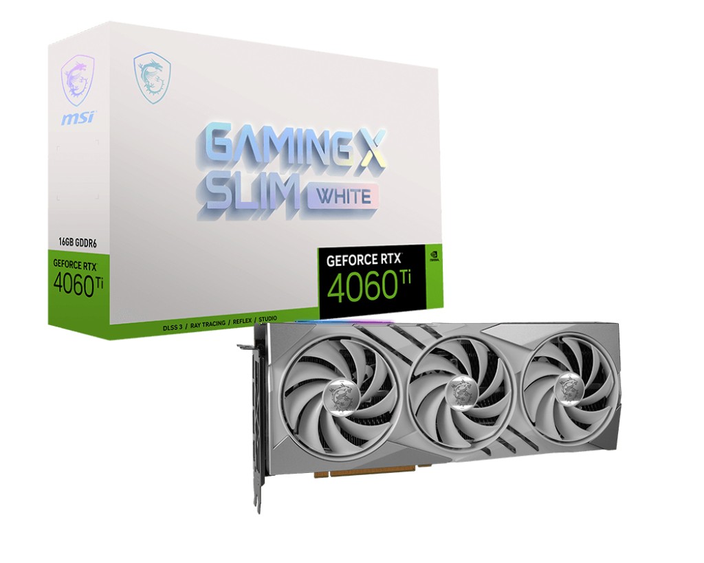 VGA MSI GeForce RTX 4060 TI 16GB Gaming X SLIM WHITE