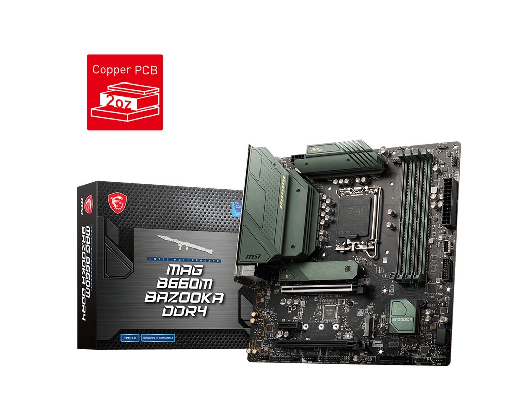 Scheda Madre Intel MSI MAG B660M BAZOOKA DDR4 LGA 1700 Micro-ATX