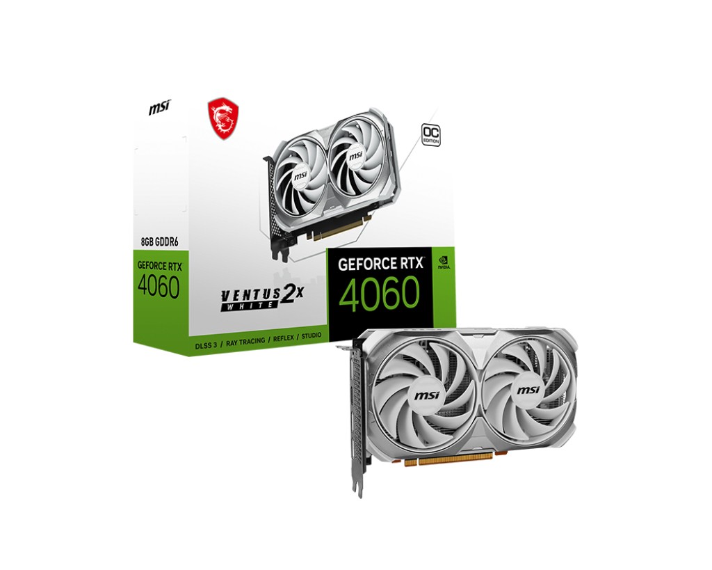 VGA MSI GeForce RTX 4060 8GB VENTUS 2X WHITE OC